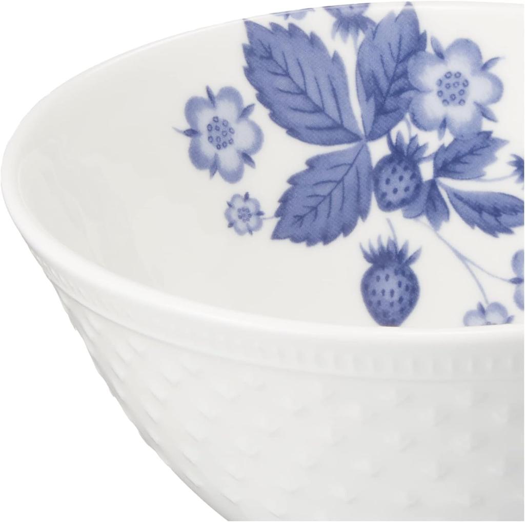 Wedgwood Official Gift Wrapping: Strawberry Bloom Indigo Couple's Rice Bowls (Rice Bowls) Tableware, Christmas Gift, Wedding Gift, Housewarming Gift,