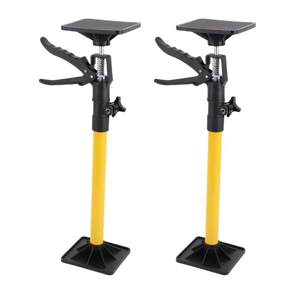 2 Sady Kovová Teleskopická Podpěrná Tyč do Skříněk pro Instalaci Skříňky do Koupelny 50-115cm Žlutá