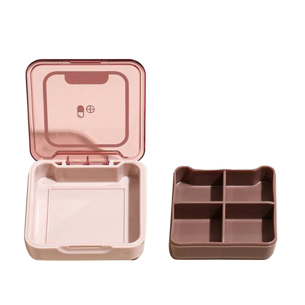 Portable Mini Medicine Box with Separate Compartments Plastic Waterproof Medicine Organizer for