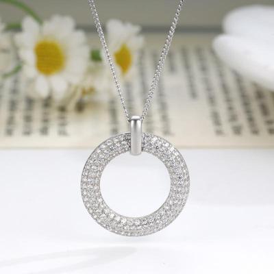 S925 Silver Women's Geometric Zircon Pendant Necklace