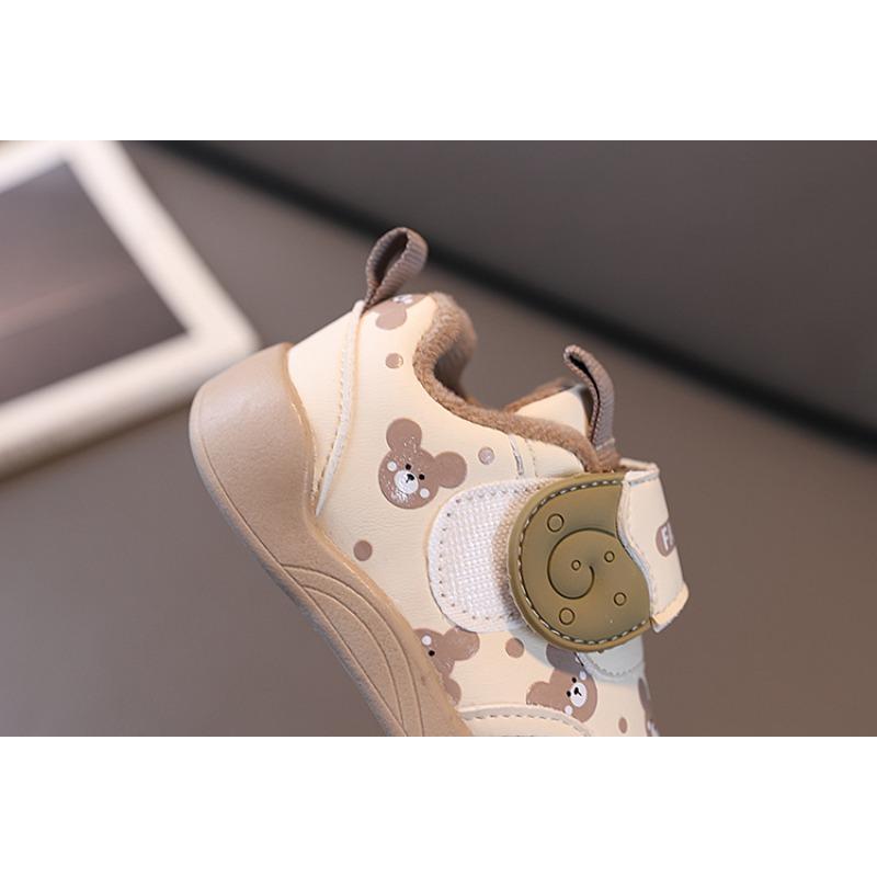 Infants’ Soft-Soled Walking Shoes, Winter, Boys’ and Girls’ Fleece-Lined Warm Sneakers, Lightly Padded for Toddlers, Cotton-Lined Mid-Season Shoes