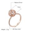 Hollow Round Ball Ring For Women Fashion  Rose Gold Color With Natural Zircon Accessories Unique Everyday Jewelry