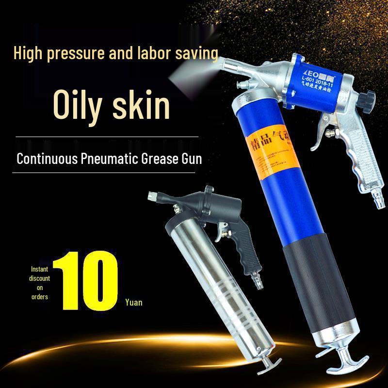 600cc High-Pressure Pneumatic Grease Gun with Continuous Air Flow.