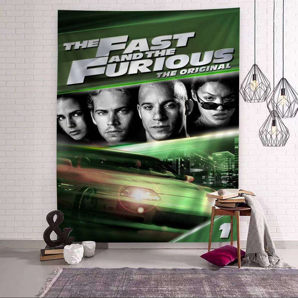 Classic Vintage Fast and Furious Cartoon Tapestry for Living Room Home Dorm Decor INS Home Decor