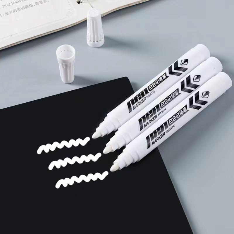 White Quick-Dry Waterproof Thick Tip Oil-Based Marker for Logistics