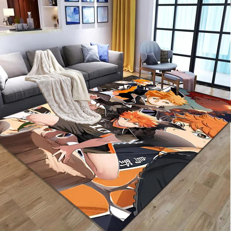 Haikyu Pattern Rug, Indoor/Outdoor Mat, for Picnic, Gameroom, Bedroom, Office, Living Room, Home Decor Carpet, Birthday Gift