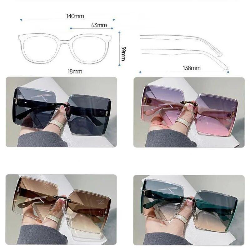 Fashion Gradient Frameless Women Sunglasses High-end Stylish UV Protection