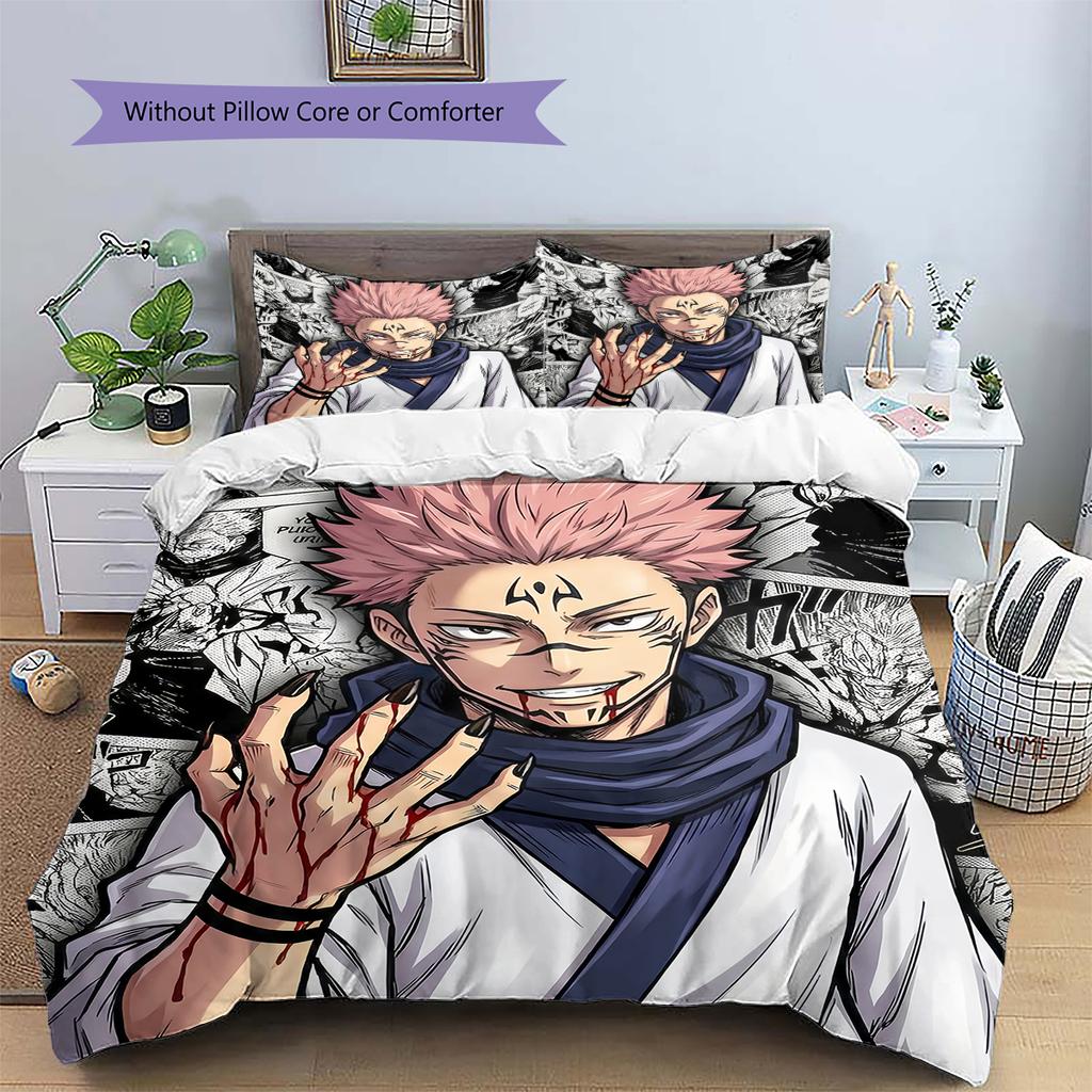 Jujutsu Kaisen Hero Squad Bedding Set Duvet Cover Pillowcase No Filler, Soft Home Bedroom Decor, Perfect Gift for Fans.chl