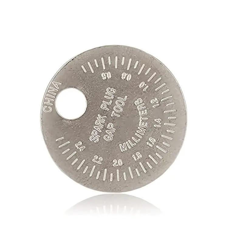 Spark Plug Gap Measurement Tool - Imperial/Metric Coin-Type Gauge