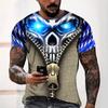 Sommer Mode Retro Totenkopf 3D Druck T-Shirt Hip Hop Persönlichkeit Super Cool Horror Lässig T-Shirt