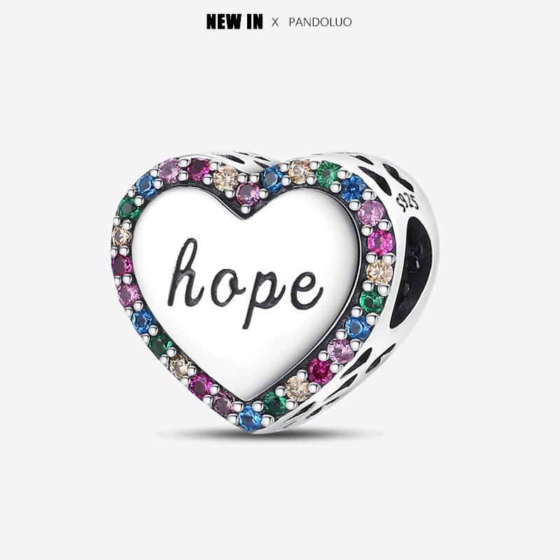 New In Heart Shaped Pattern Charm Beads Fits Pandach Original Bracelet Women Copper Pendant Bead Jewelry Gift