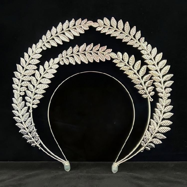 Unique Wheat Leaf Headband Double Layer Hairpiece Bridal Tiaras Stylish Headwear Hair Ornament for Women Costume