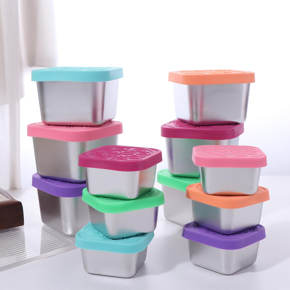 6pcs Square Salad Dressing Cup Leak-proof Snack Box Jam Cup Sauce Cup  Worker