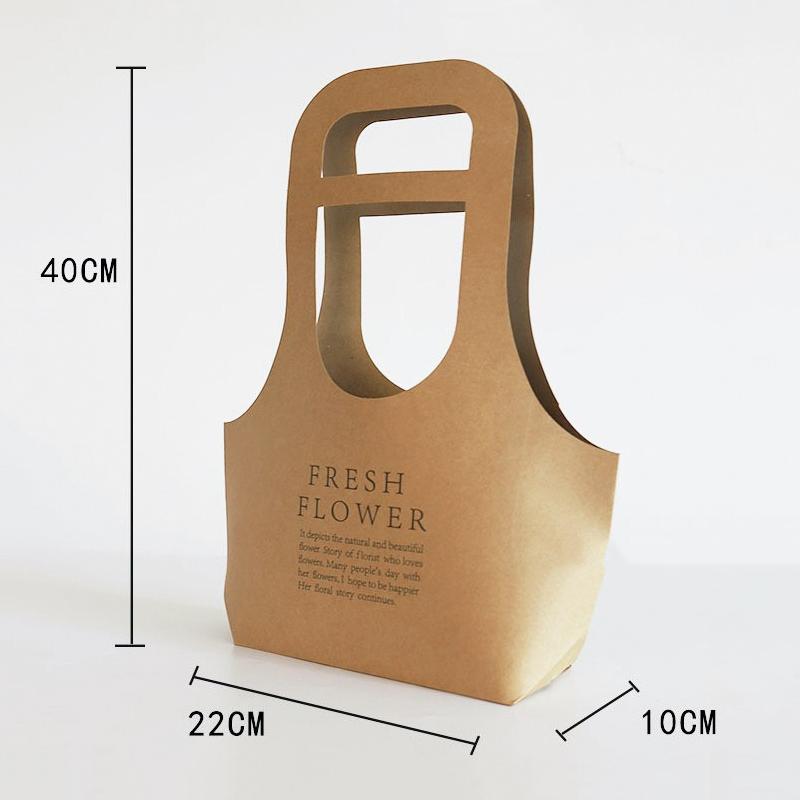 Verpackung Blumenbox Rosenverpackung Handheld Wasserdicht Kraftpapiertüte Hochzeitsdekoration Geschenktüte Straußverpackungstüte