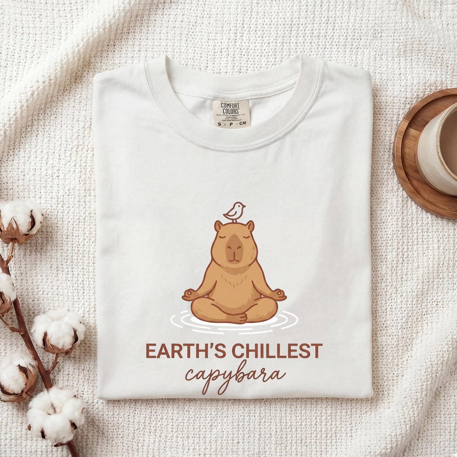 Peaceful Capybara Shirt Capybara Fauna Gift Women Sweet Tee Rodent T-Shirt Capybara Fan Wildlife Tshirt Wildlife Graphic Clean Songbird M