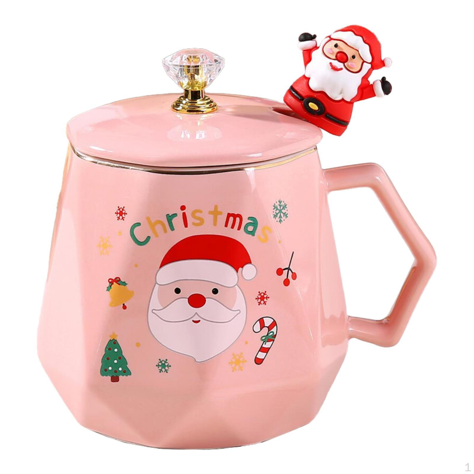 

Рождественская кофейная кружка керамическая для питья молока креативные портативные стаканчики для воды многоразовые рождественские розовый