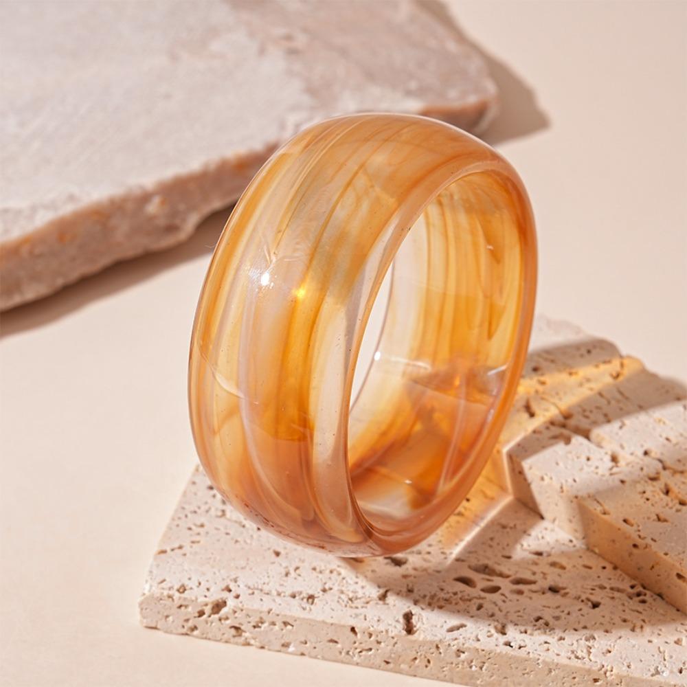Strip Round Wide Bracelet Smudging Retro  Hand Ring Temperament Acrylic Bangle  Girls