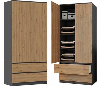 Malwa SS-90 ANTHRACITE ARTISAN Wardrobe