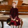 Vestido Princesa Veludo Vintage Francês para Meninas Ingênuas