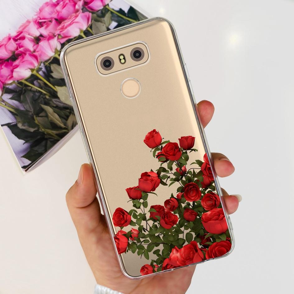 For LG G6 Plus Case LGM-G600K Phone Cases Popular Flower Soft Silicone Clear Protective Shell For LG G6 G 6 LG6 LGG6+ Back Cover