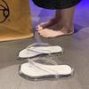 Transparent Outer Wear Non-slip Beach Casual Sandals Fashionable Versatile Flip-flops Women's Summer 2025 New Internet Celebrity Crystal