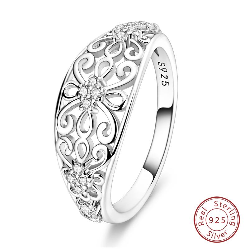 New Rings For Women 100% 925 Silver Star Moon Colorful Zircon Rings Fine Wedding Engagement Birthday Jewelry Gifts