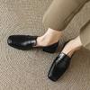 Women's Soft Leather Loafers 2025 Spring Autumn Soft Slip On Chunky Heel Versatile Loafers for Women British Style Shoes