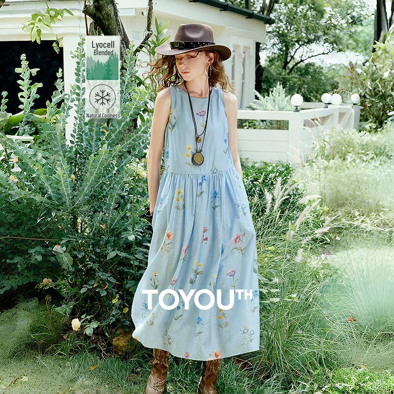 

Chuyu Women s 2025 Summer Floral Print Midi Dress S