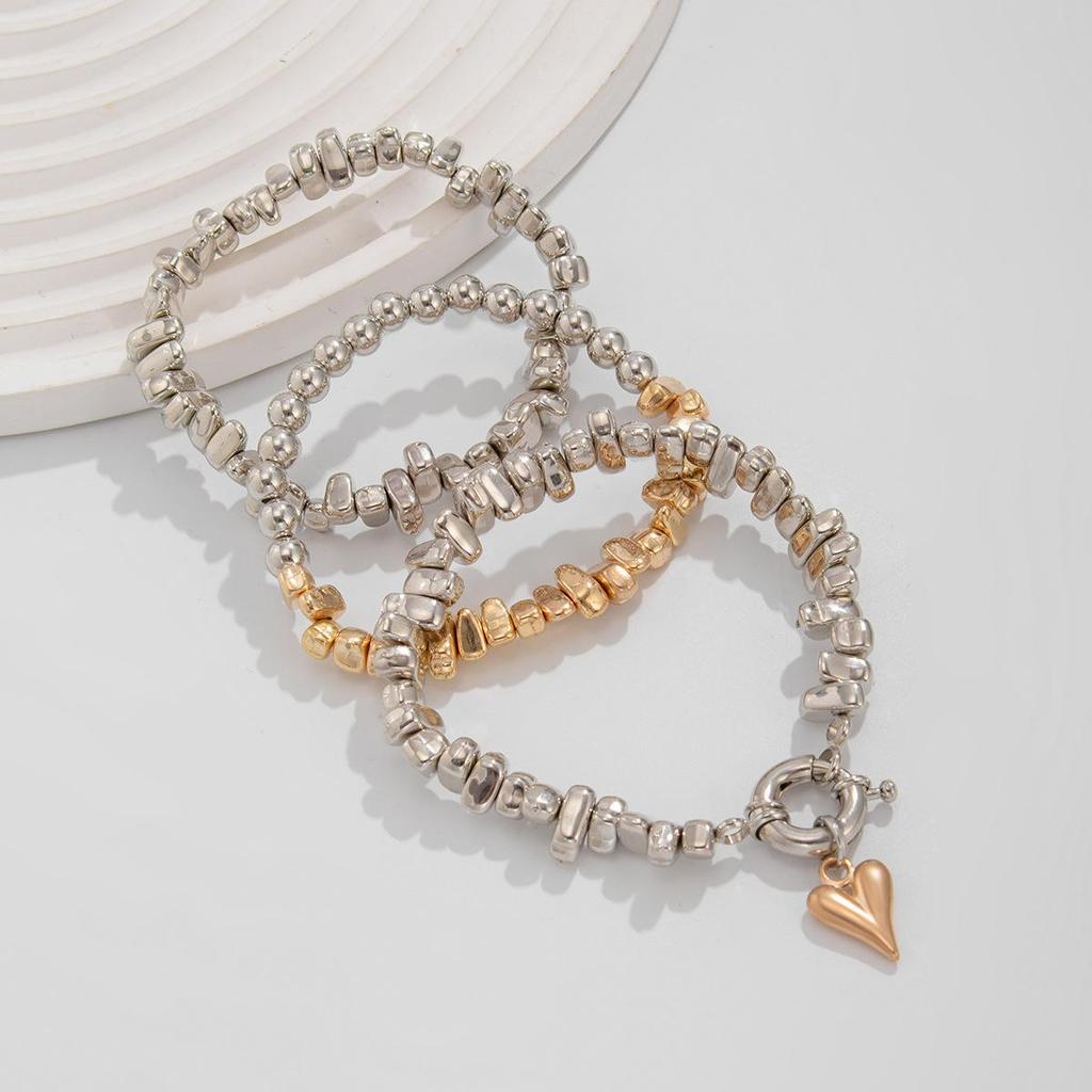 3Pcs/Set Irregular CCB Stone Chain Bracelets Jewelry Party Accessories Geometric Heart-Shaped Pendant Bracelet 2025 New