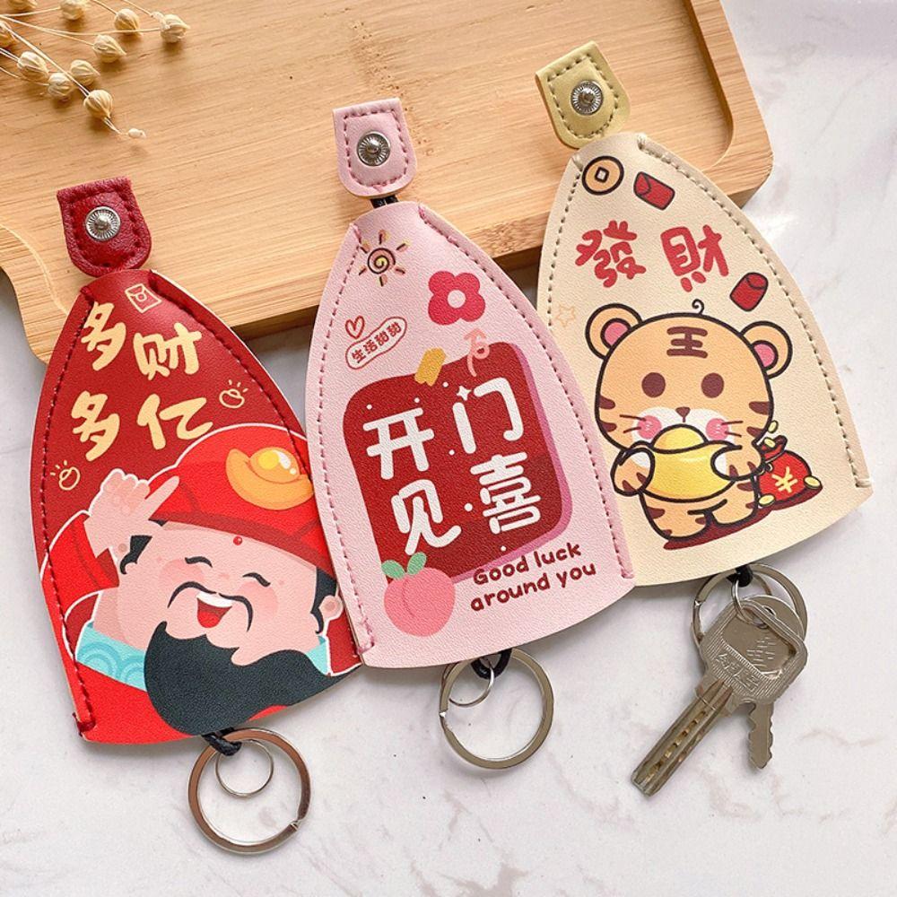 Large Capacity Pull Out Key Sleeve PU Leather Key Wallets Cute Pull Out Key Case  Gifts