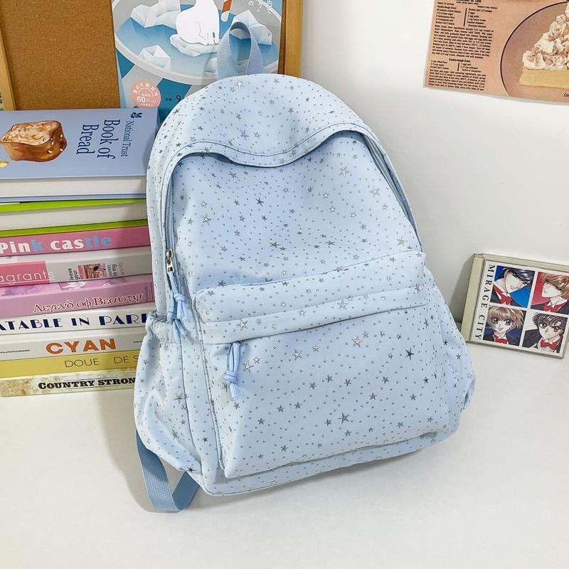 Schoolbag Japanese New 1011 Preppy Style Beautiful Girl Backpack, High Appearance Starry Soft Girl Schoolbag for Middle and High School Students