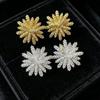Korean Three-Dimensional Alloy Snowflake Stud Earrings - Elegant, Lightweight, Luxury Design for Women