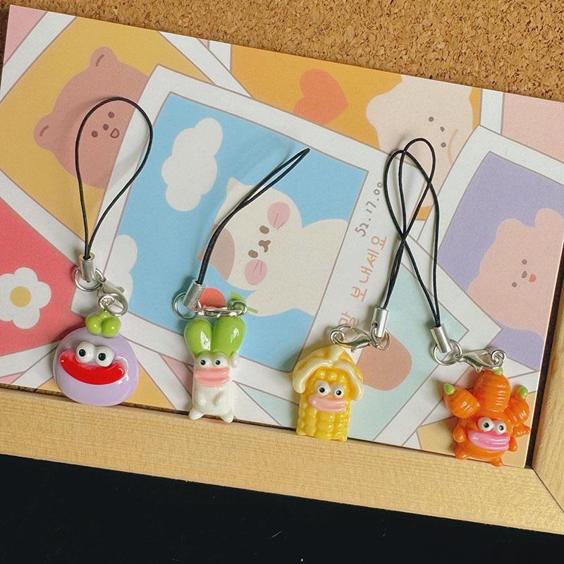 Uroczy Kreatywny Duży Pysk Warzywa Smycz do Telefonu Komórkowego Zabawne Akcesoria Dekoracyjne do Plecaka Pasek do Telefonu Komórkowego Prezenty