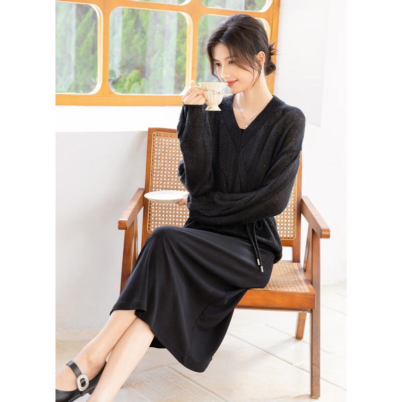 Mocana Women's Long Sleeve Knitted Cardigan & Dress Set