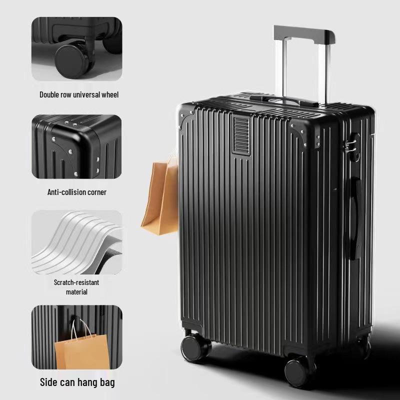 Women's Large Capacity Retro Travel Trolley Case with Password Lock - Durable Suitcase for Students