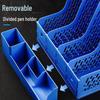 Four-compartment file organizer, office supply storage rack, student bookshelf, desktop stationery holder, A4 size.
