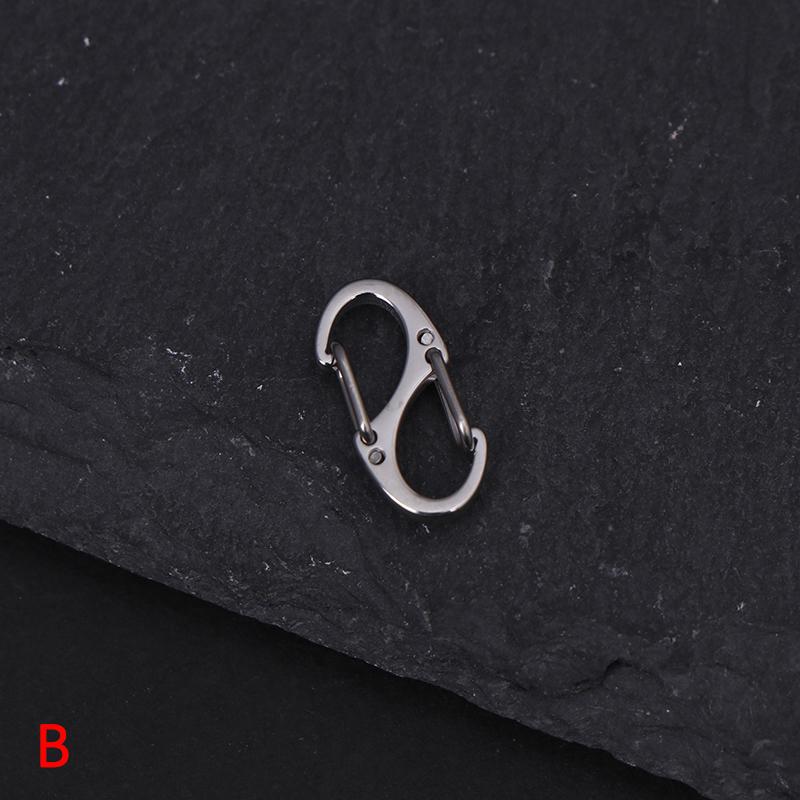 1Pc S Type Carabiner Metal Double Hooks Mini Keychain Lock Hook Anti-Theft Outdoor Camping Backpack Buckle Spring Snap Hooks