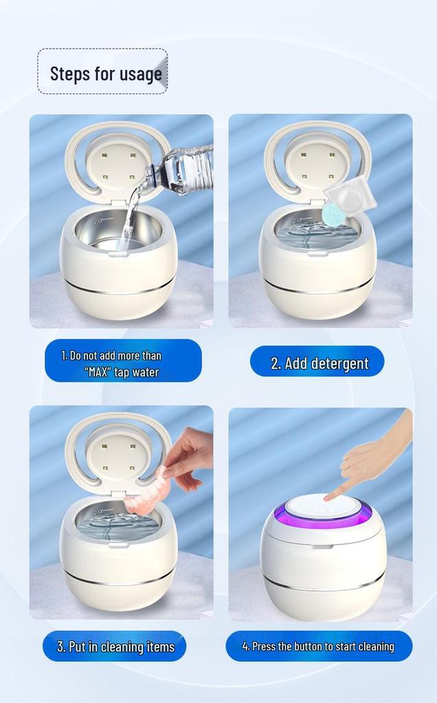 Denture & Jewelry Ultrasonic Cleaner with UV Function