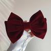 Korean Black Velvet Big Bow Hairpin for Women Luxury Zircon Temperament Hair Clip BB Clip Headwear Hair Accessories