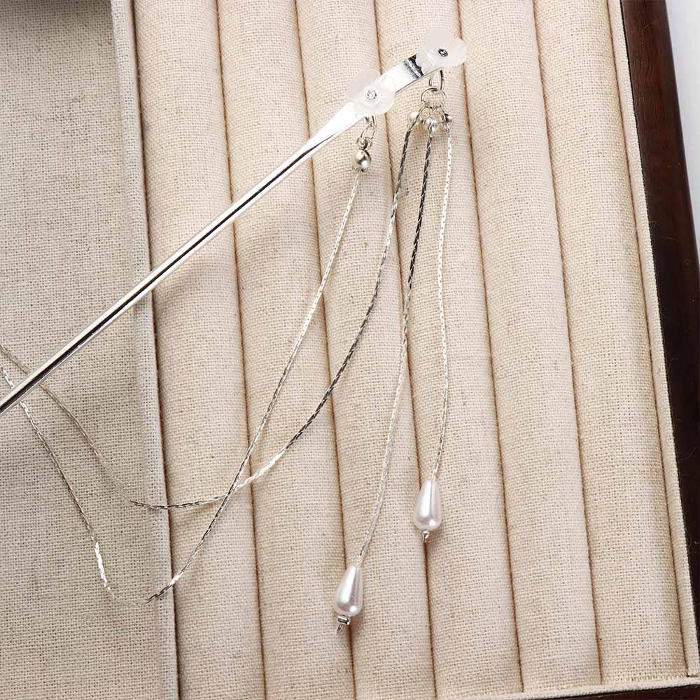 Clip Hair Insert Flower Double Tassel Hair Stick Hair Accessories Hair Fork Chinese Style Hairpins