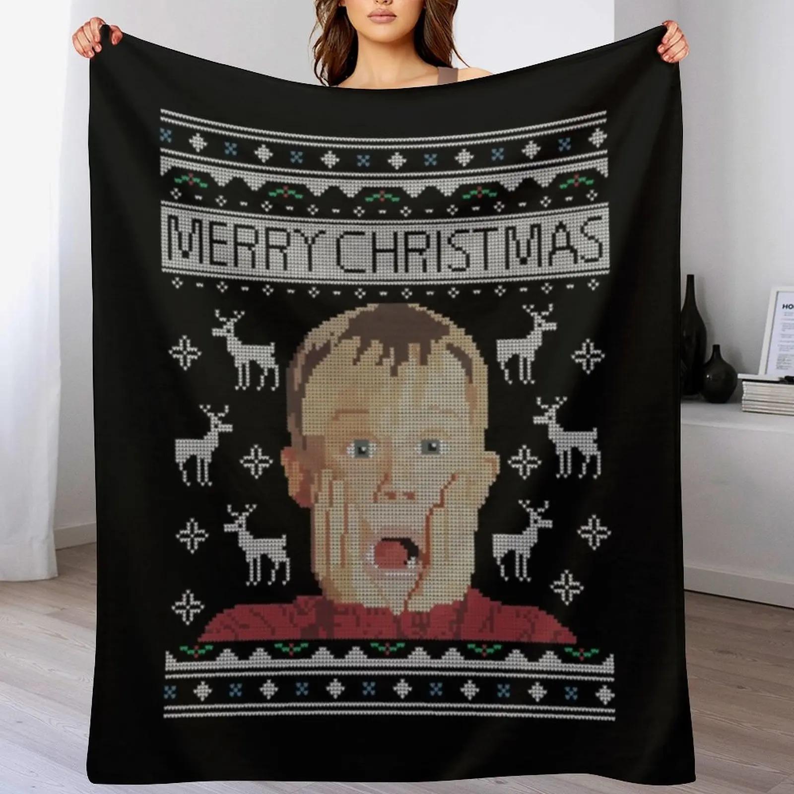 Home Alone T-ShirtHome Alone Kevin Christmas Knit Throw Blanket Beautifuls Decorative Throw Quilt Picnic Blankets 75X95CM