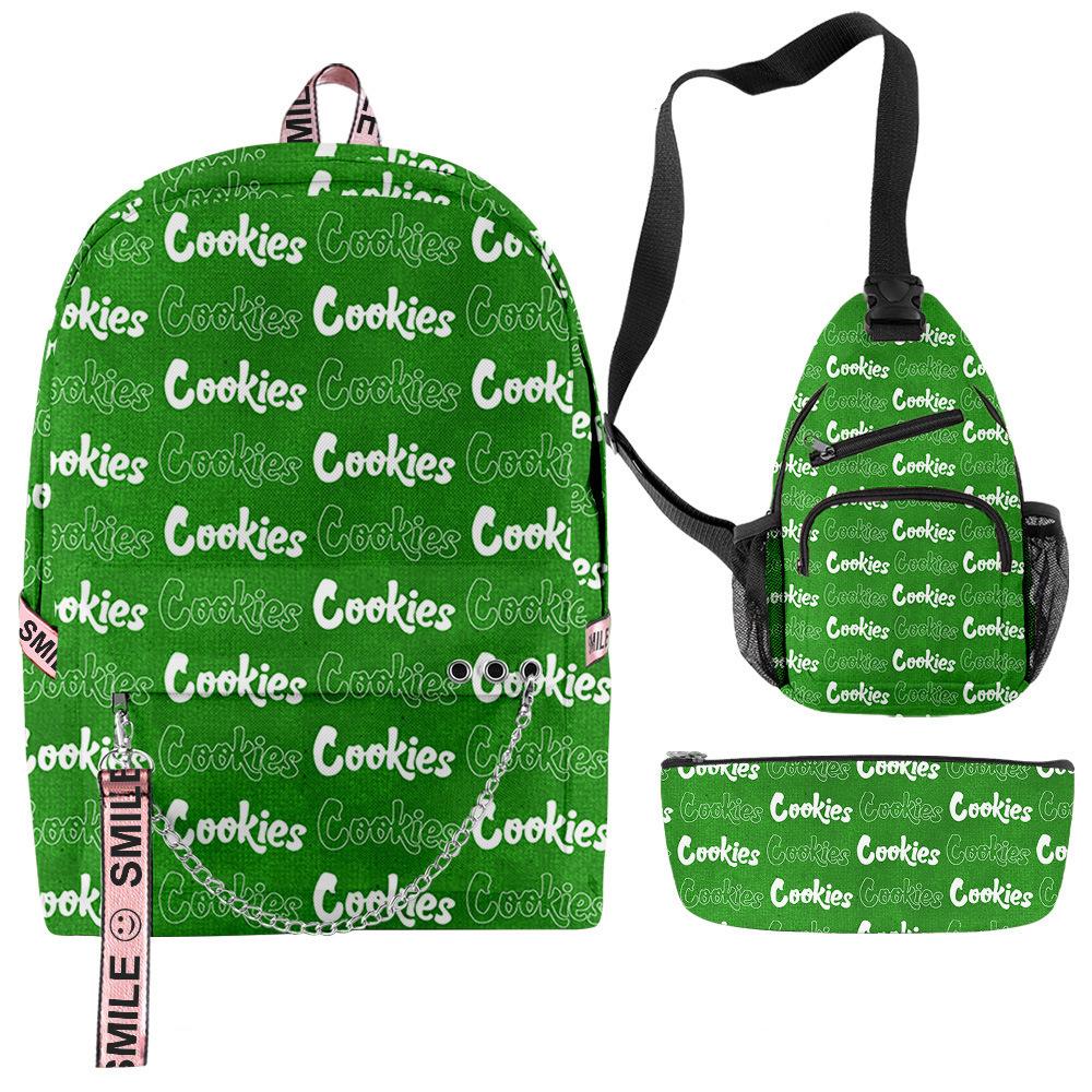 Cook 3D Digital Color Printing Set Oxford Cloth Waterproof Backpack Student Bag