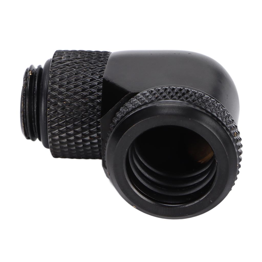 Water Cooling Fitting 360 Degree Rotating Computer WaterCooled AntiDropping Hard Tube Connector(Black )