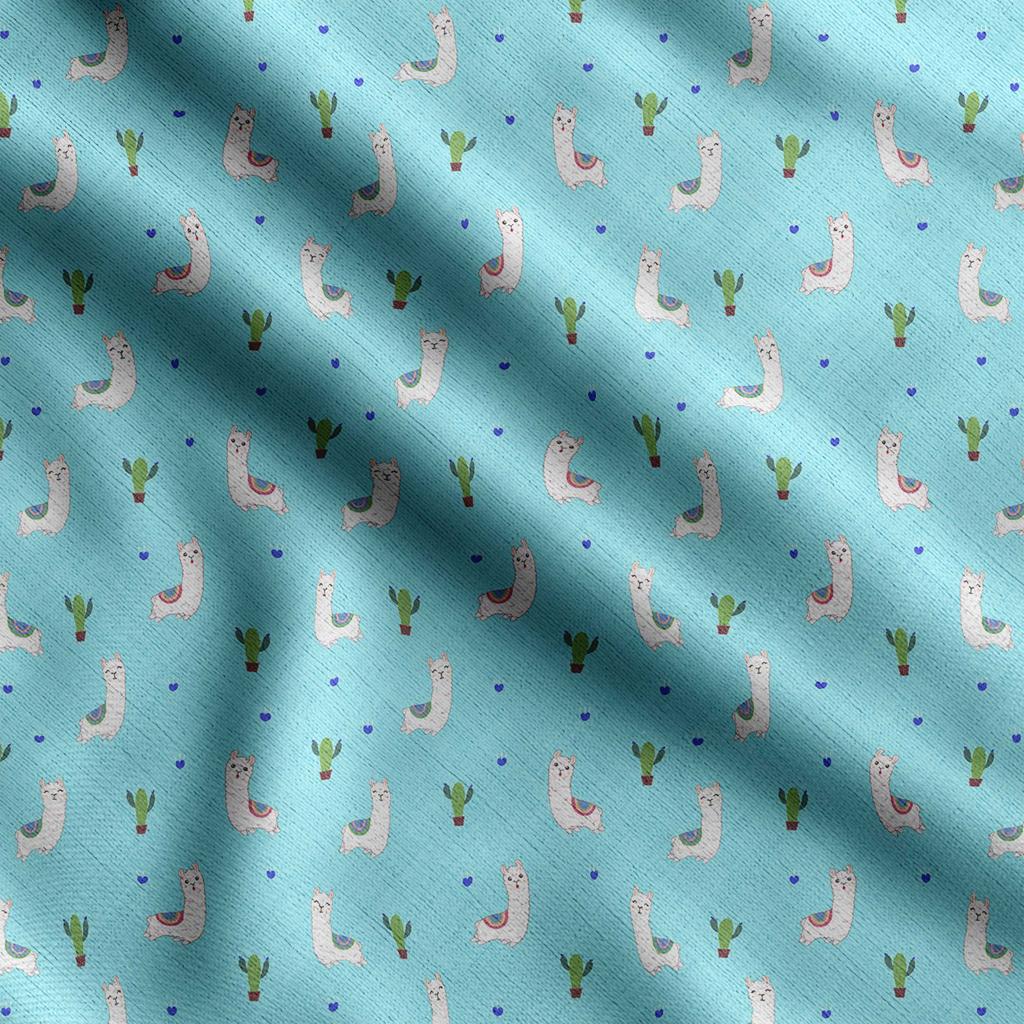 Soimoi Llama Alpaca Print,  Cotton Cambric, Quilting Fabric Sold by The Yard 42 Inch Wide, Medium Weight Cotton Fabric, Sewing  Supplies,