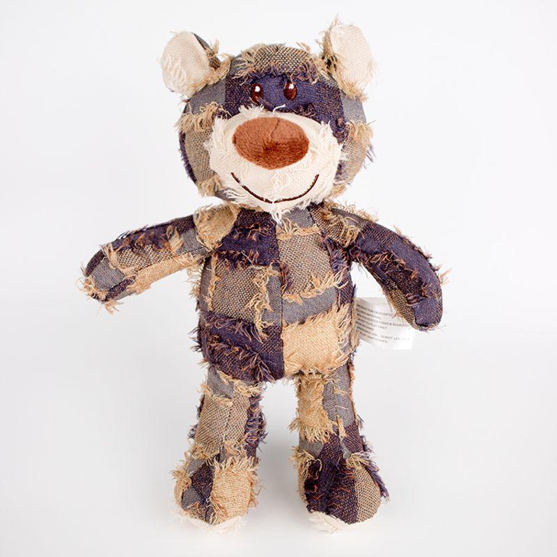 

Pet Supplies Dog Accompanying Sound Stuffed Toy Fabric Bear to Sleep with Golden Retriever Labrador Relieving Stuffy Toys Fabric Bear dark blue