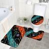 Demon Slayer Art 3Pcs Flannel Toilet Mat Set Bathroom Rug Bath Carpet Non Slip Home Decor Toilet 3 Pcs Bathroom Textile Set