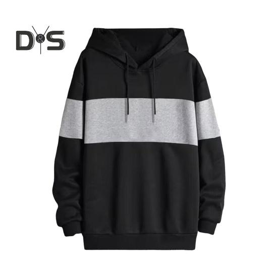 Herren Herbst Winter Kapuzenpullover Kontrastfarbe Kordelzug Lange Ärmel Kapuze Elastische Bündchen Und Saum Dünn Alltagskleidung Lässiges Sportoberteil