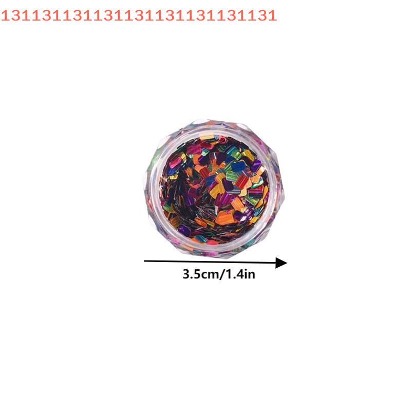 1jar Manicure Accessories DIY Nail Art Design Colorful Iridescent Laser Nail Glitter Decoration Mixed Colors Sequin Flakes