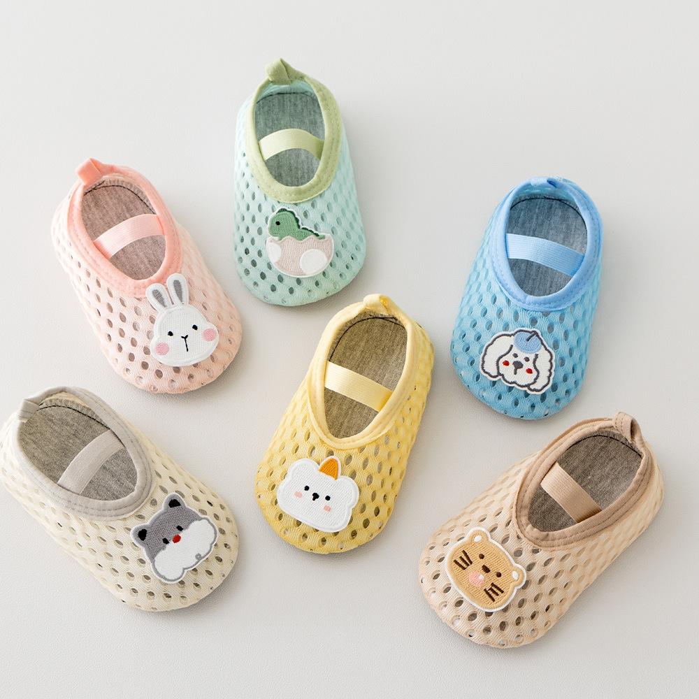 Calcetines de bebé para niños y niñas con dibujos animados, primeros pasos, antideslizantes, suela suave, para interiores