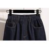 Dimanaf Plus Size 2025 Women Jeans Shorts Elastic Waist Pants Summer Loose Basic High Waist Blue Pants